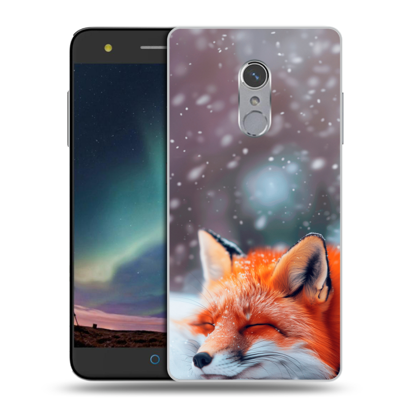 Силиконовый чехол на ZTE Blade V7 Plus с принтом лиса Силиконовый чехол на ZTE Blade V7 Plus с принтом лиса