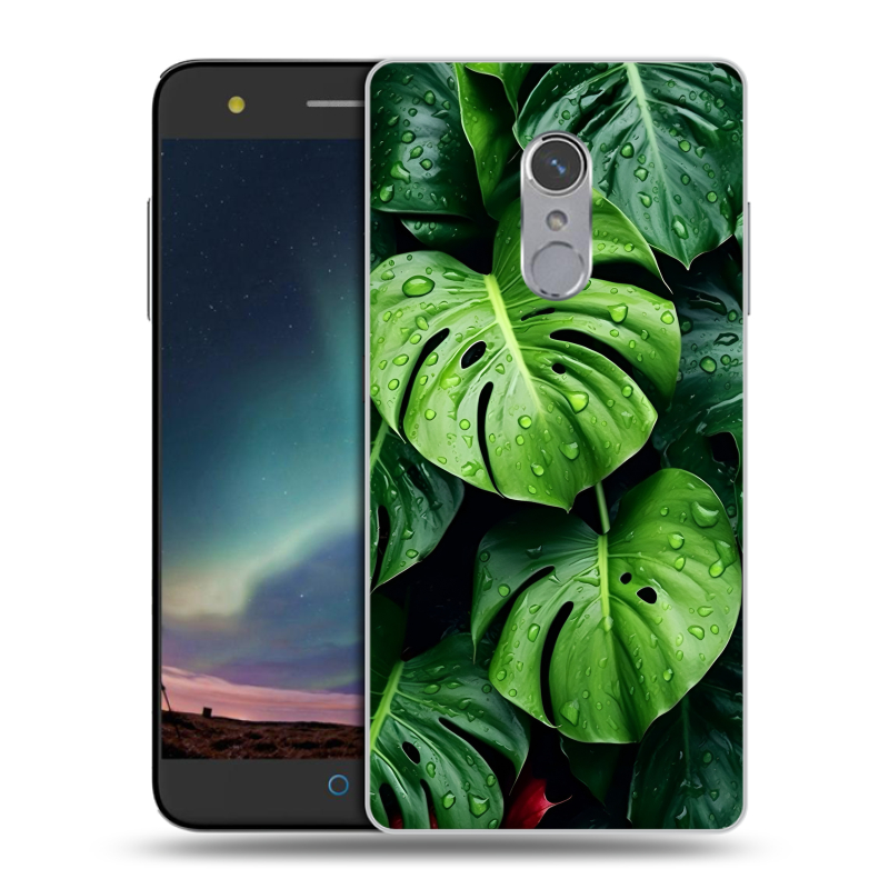 Силиконовый чехол на ZTE Blade V7 Plus с принтом Листья Силиконовый чехол на ZTE Blade V7 Plus с принтом Листья