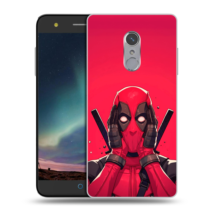 Силиконовый чехол на ZTE Blade V7 Plus с принтом Дедпул Deadpool Силиконовый чехол на ZTE Blade V7 Plus с принтом Дедпул Deadpool