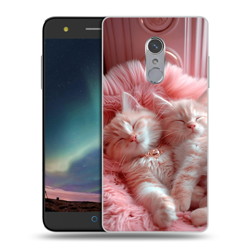 Силиконовый чехол на ZTE Blade V7 Plus с принтом котята котики Силиконовый чехол на ZTE Blade V7 Plus с принтом котята котики
