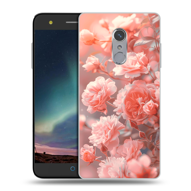 Силиконовый чехол на ZTE Blade V7 Plus с принтом Розы цветы Силиконовый чехол на ZTE Blade V7 Plus с принтом Розы цветы