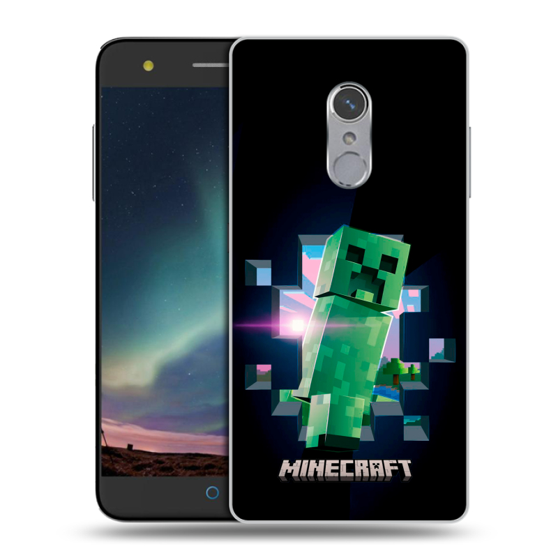 Силиконовый чехол на ZTE Blade V7 Plus с принтом Майнкрафт Minecraft Силиконовый чехол на ZTE Blade V7 Plus с принтом Майнкрафт Minecraft