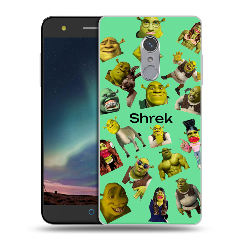 Силиконовый чехол на ZTE Blade V7 Plus с принтом Шрек Shrek Силиконовый чехол на ZTE Blade V7 Plus с принтом Шрек Shrek