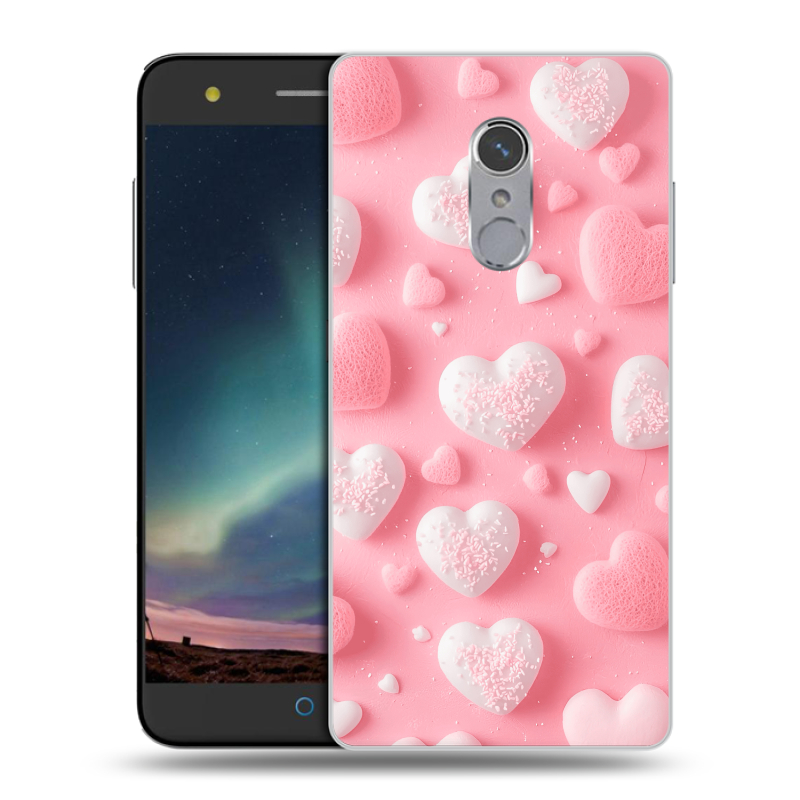 Силиконовый чехол на ZTE Blade V7 Plus с принтом Сердечки Силиконовый чехол на ZTE Blade V7 Plus с принтом Сердечки