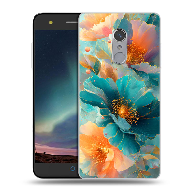 Силиконовый чехол на ZTE Blade V7 Plus с принтом Цветы Силиконовый чехол на ZTE Blade V7 Plus с принтом Цветы