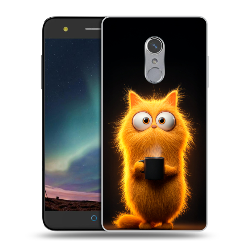 Силиконовый чехол на ZTE Blade V7 Plus с принтом Смешной кот Силиконовый чехол на ZTE Blade V7 Plus с принтом Смешной кот