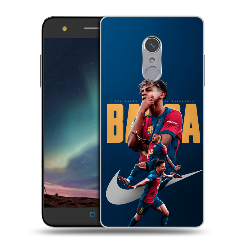Силиконовый чехол на ZTE Blade V7 Plus с принтом Барселона Barca Yamal Силиконовый чехол на ZTE Blade V7 Plus с принтом Барселона Barca Yamal