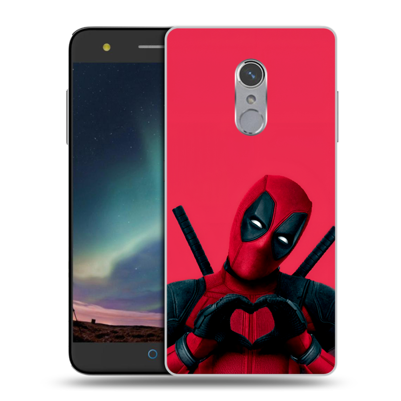 Силиконовый чехол на ZTE Blade V7 Plus с принтом Дедпул Deadpool Силиконовый чехол на ZTE Blade V7 Plus с принтом Дедпул Deadpool
