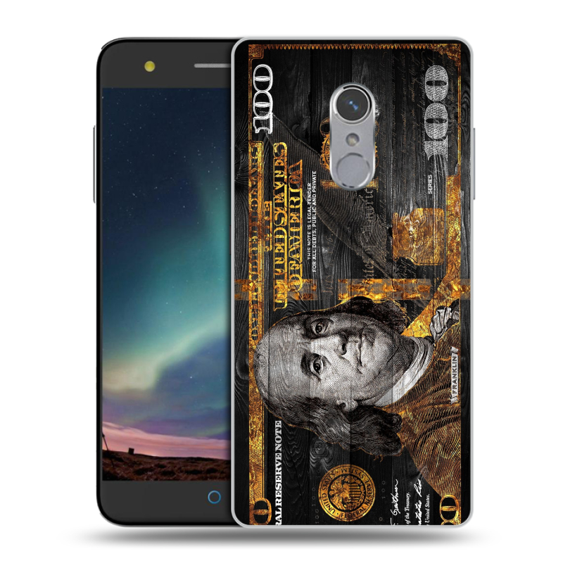 Силиконовый чехол на ZTE Blade V7 Plus с принтом Доллар деньги Силиконовый чехол на ZTE Blade V7 Plus с принтом Доллар деньги