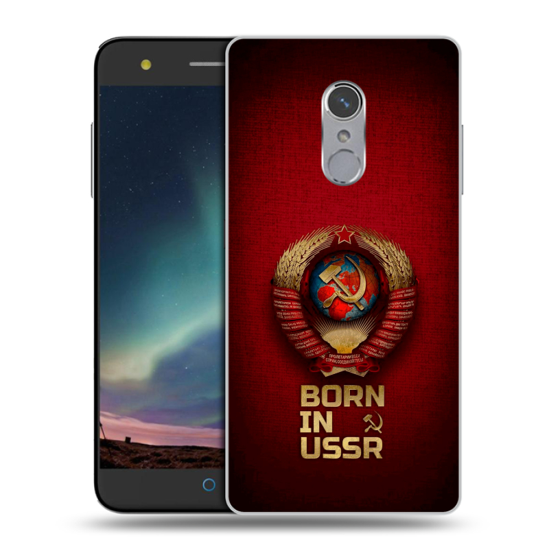 Силиконовый чехол на ZTE Blade V7 Plus с принтом Флаг Герб СССР Силиконовый чехол на ZTE Blade V7 Plus с принтом Флаг Герб СССР