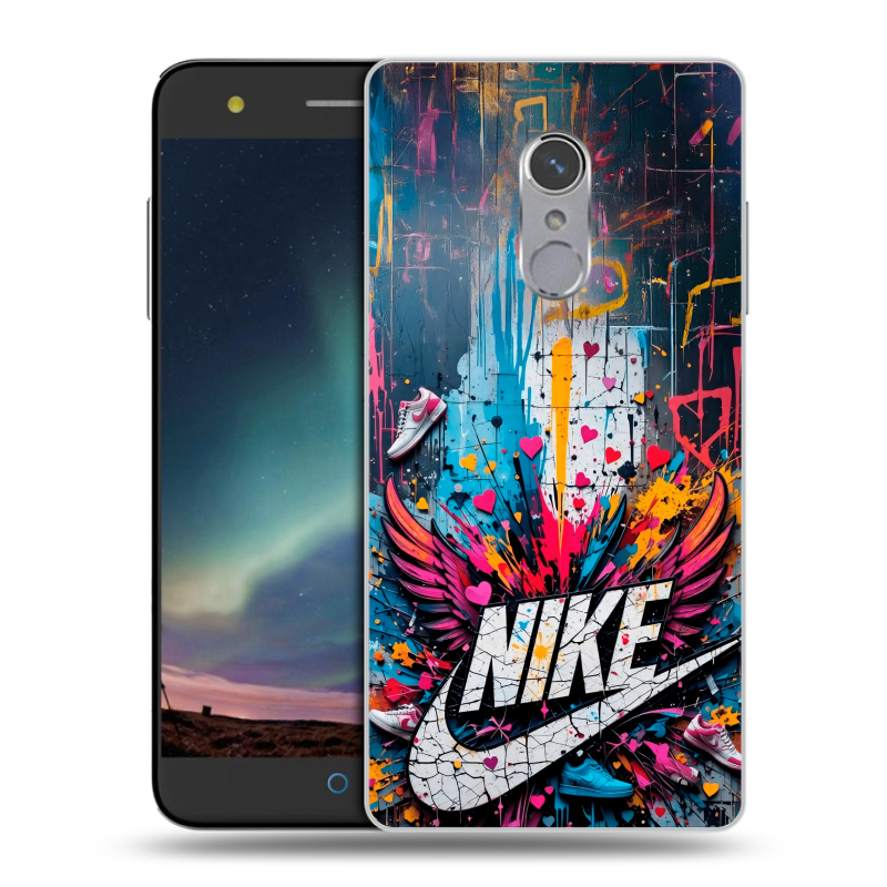 Силиконовый чехол на ZTE Blade V7 Plus с принтом Nike Найк Силиконовый чехол на ZTE Blade V7 Plus с принтом Nike Найк
