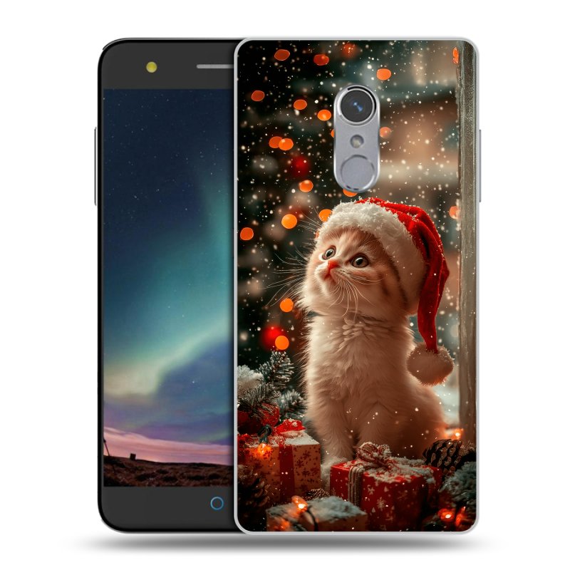Силиконовый чехол на ZTE Blade V7 Plus с принтом Новый год Силиконовый чехол на ZTE Blade V7 Plus с принтом Новый год