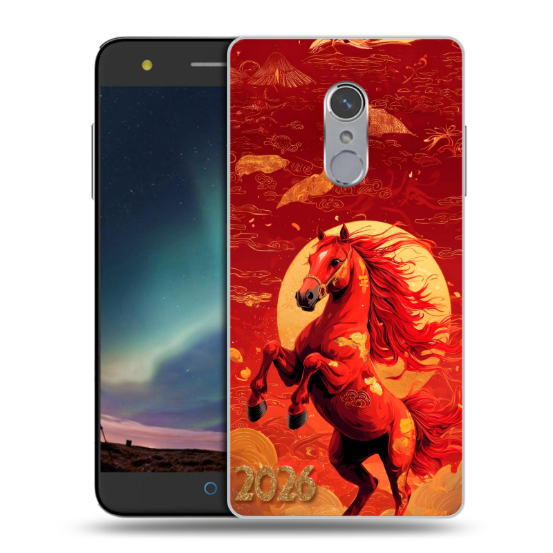 Силиконовый чехол на ZTE Blade V7 Plus с принтом Новый год Силиконовый чехол на ZTE Blade V7 Plus с принтом Новый год