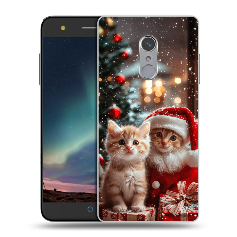 Силиконовый чехол на ZTE Blade V7 Plus с принтом Новый год Силиконовый чехол на ZTE Blade V7 Plus с принтом Новый год