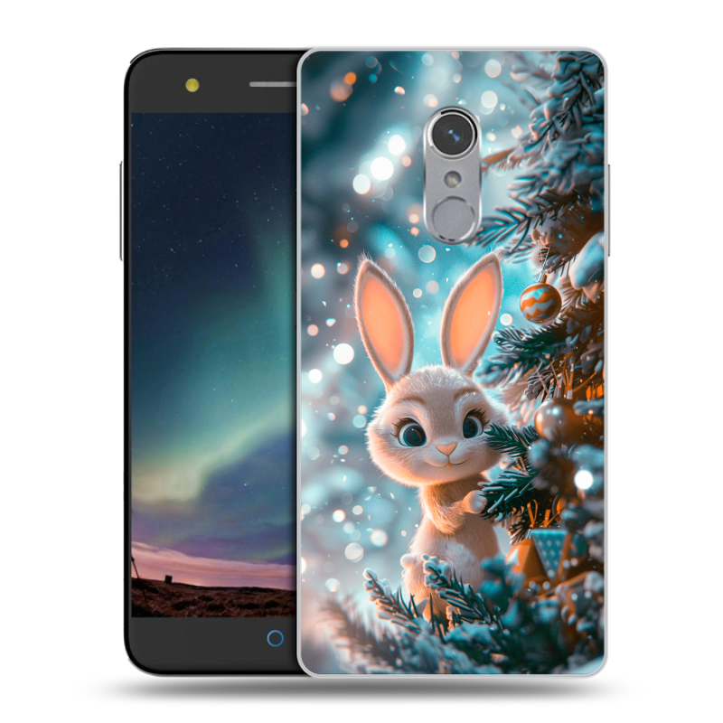 Силиконовый чехол на ZTE Blade V7 Plus с принтом Новый год Силиконовый чехол на ZTE Blade V7 Plus с принтом Новый год