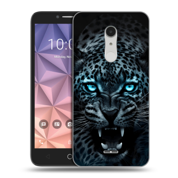 Силиконовый чехол на Alcatel A3 XL с принтом Темный леопард Силиконовый чехол на Alcatel A3 XL с принтом Темный леопард