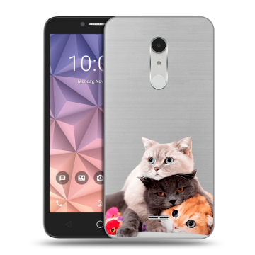 Силиконовый чехол на Alcatel A3 XL с принтом Кошки Силиконовый чехол на Alcatel A3 XL с принтом Кошки
