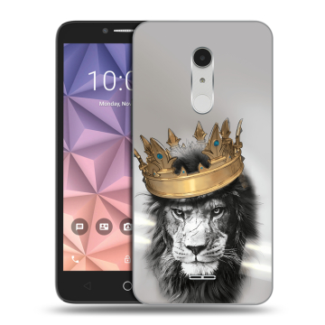 Силиконовый чехол на Alcatel A3 XL с принтом Лев с короной Силиконовый чехол на Alcatel A3 XL с принтом Лев с короной