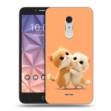 Силиконовый чехол на Alcatel A3 XL с принтом Милые котики Силиконовый чехол на Alcatel A3 XL с принтом Милые котики