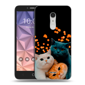 Силиконовый чехол на Alcatel A3 XL с принтом Кошки Силиконовый чехол на Alcatel A3 XL с принтом Кошки