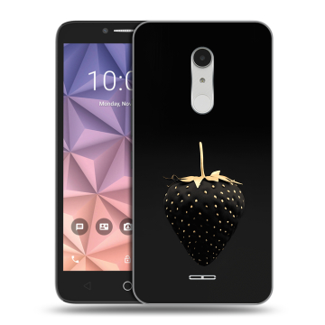 Силиконовый чехол на Alcatel A3 XL с принтом Черная клубника Силиконовый чехол на Alcatel A3 XL с принтом Черная клубника