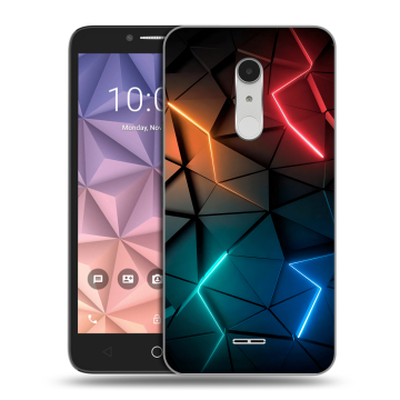 Силиконовый чехол на Alcatel A3 XL с принтом Абстракция неон Силиконовый чехол на Alcatel A3 XL с принтом Абстракция неон