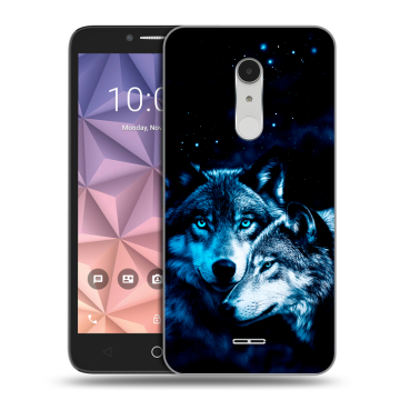 Силиконовый чехол на Alcatel A3 XL с принтом Волки Силиконовый чехол на Alcatel A3 XL с принтом Волки