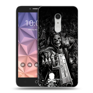 Силиконовый чехол на Alcatel A3 XL с принтом Скелет Силиконовый чехол на Alcatel A3 XL с принтом Скелет