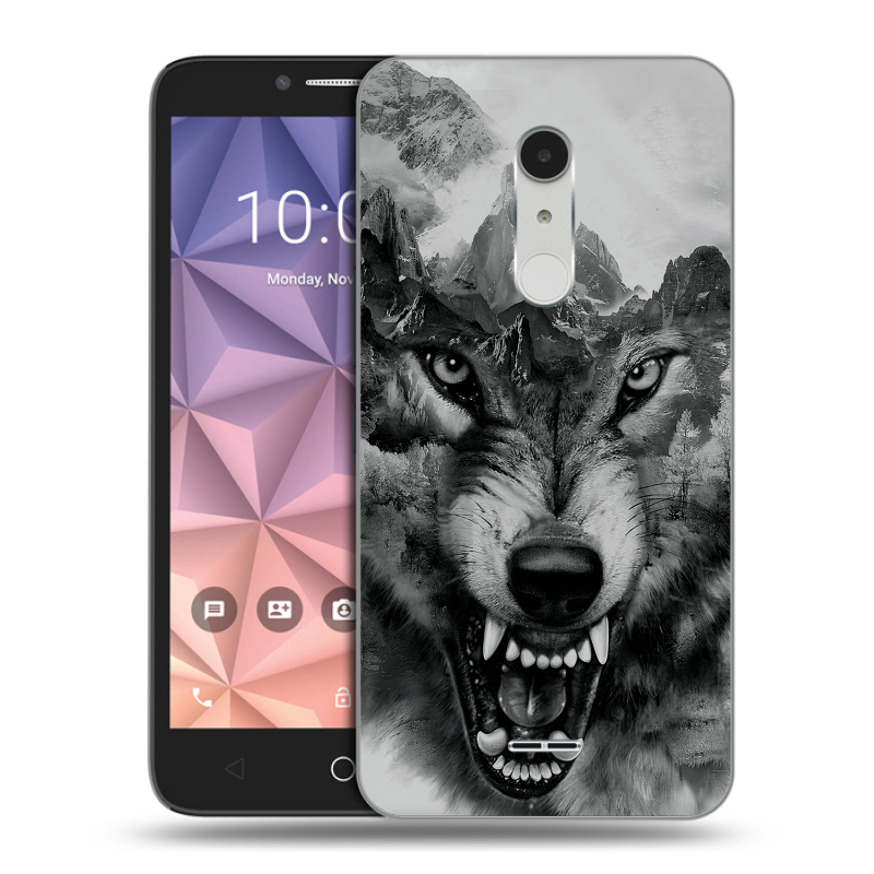 Силиконовый чехол на Alcatel A3 XL с принтом Волк Силиконовый чехол на Alcatel A3 XL с принтом Волк