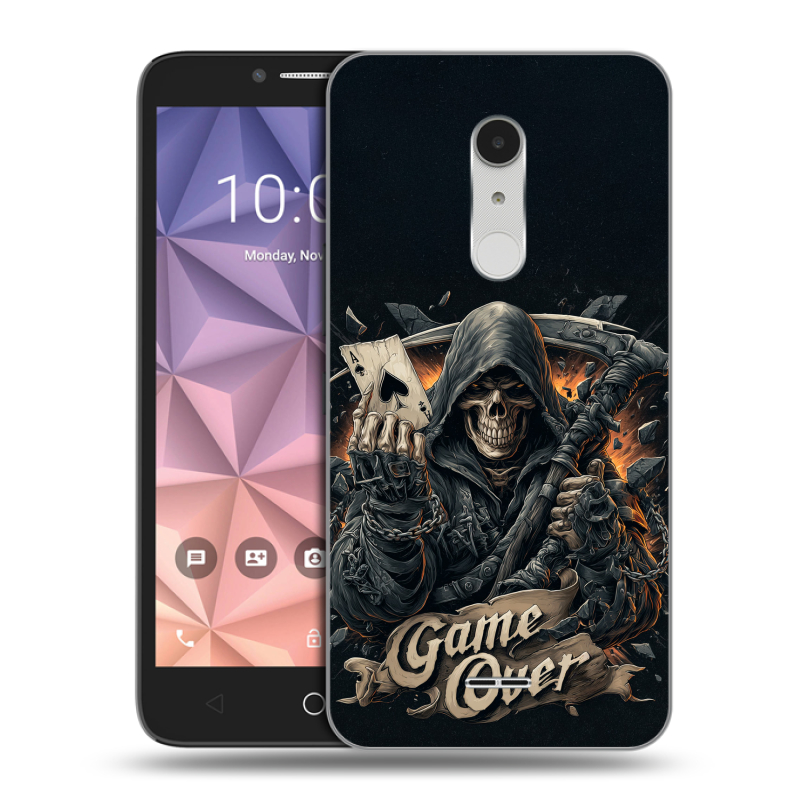 Силиконовый чехол на Alcatel A3 XL с принтом Скелет карты Силиконовый чехол на Alcatel A3 XL с принтом Скелет карты