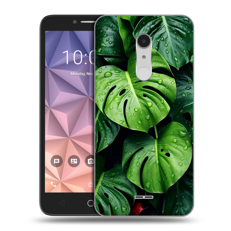 Силиконовый чехол на Alcatel A3 XL с принтом Листья Силиконовый чехол на Alcatel A3 XL с принтом Листья