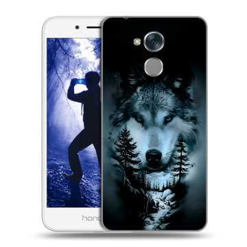 Силиконовый противоударный чехол на Huawei Honor 6A с принтом Лесной волк Силиконовый противоударный чехол на Huawei Honor 6A с принтом Лесной волк