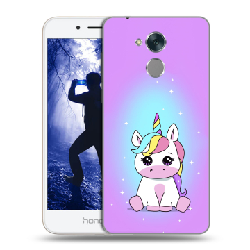 Силиконовый противоударный чехол на Huawei Honor 6A с принтом Единорог Силиконовый противоударный чехол на Huawei Honor 6A с принтом Единорог