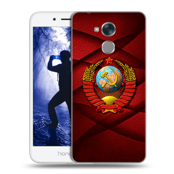 Силиконовый противоударный чехол на Huawei Honor 6A с принтом Герб СССР Силиконовый противоударный чехол на Huawei Honor 6A с принтом Герб СССР