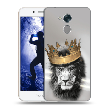 Силиконовый противоударный чехол на Huawei Honor 6A с принтом Лев с короной Силиконовый противоударный чехол на Huawei Honor 6A с принтом Лев с короной