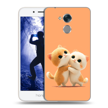 Силиконовый противоударный чехол на Huawei Honor 6A с принтом Милые котики Силиконовый противоударный чехол на Huawei Honor 6A с принтом Милые котики