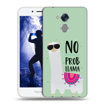 Силиконовый противоударный чехол на Huawei Honor 6A с принтом Лама Силиконовый противоударный чехол на Huawei Honor 6A с принтом Лама