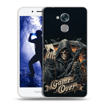 Силиконовый противоударный чехол на Huawei Honor 6A с принтом Скелет карты Силиконовый противоударный чехол на Huawei Honor 6A с принтом Скелет карты