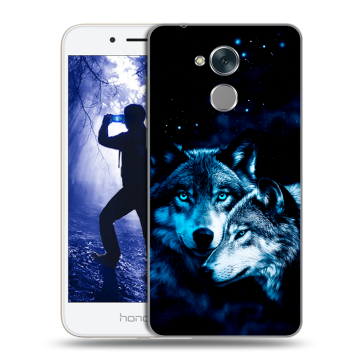 Силиконовый противоударный чехол на Huawei Honor 6A с принтом Волки Силиконовый противоударный чехол на Huawei Honor 6A с принтом Волки