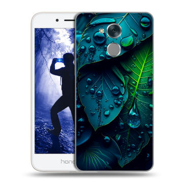 Силиконовый противоударный чехол на Huawei Honor 6A с принтом Листья Силиконовый противоударный чехол на Huawei Honor 6A с принтом Листья