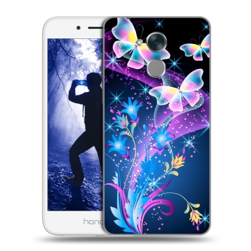 Силиконовый противоударный чехол на Huawei Honor 6A с принтом Бабочки