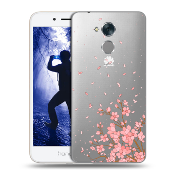 Силиконовый противоударный чехол на Huawei Honor 6A с принтом Ветка сакуры