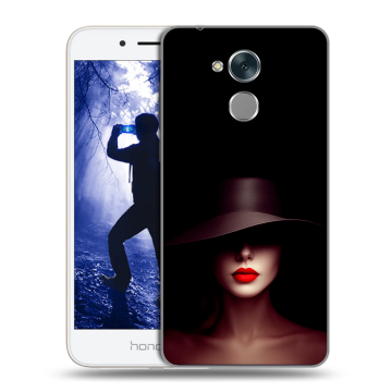 Силиконовый противоударный чехол на Huawei Honor 6A с принтом Девушка в шляпе Силиконовый противоударный чехол на Huawei Honor 6A с принтом Девушка в шляпе