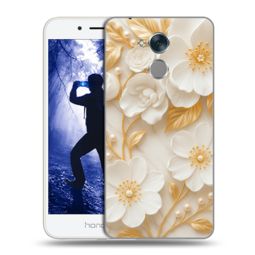 Силиконовый противоударный чехол на Huawei Honor 6A с принтом Цветы