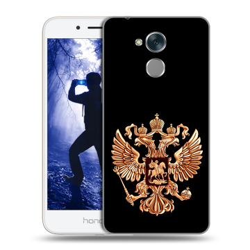 Силиконовый противоударный чехол на Huawei Honor 6A с принтом Герб России золотой Силиконовый противоударный чехол на Huawei Honor 6A с принтом Герб России золотой