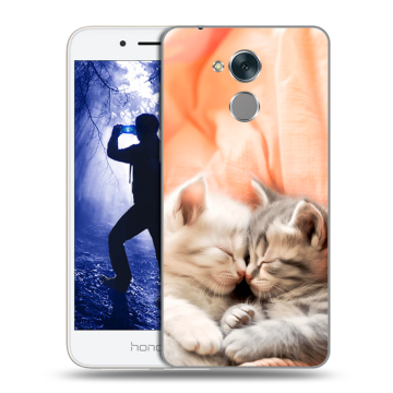 Силиконовый противоударный чехол на Huawei Honor 6A с принтом Котята Силиконовый противоударный чехол на Huawei Honor 6A с принтом Котята