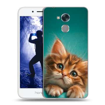 Силиконовый противоударный чехол на Huawei Honor 6A с принтом котенок Силиконовый противоударный чехол на Huawei Honor 6A с принтом котенок