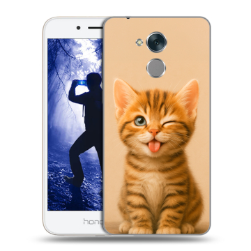 Силиконовый противоударный чехол на Huawei Honor 6A с принтом котенок Силиконовый противоударный чехол на Huawei Honor 6A с принтом котенок