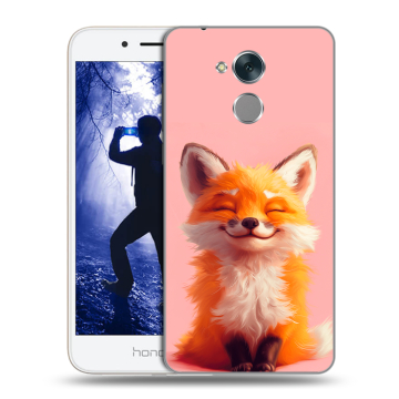 Силиконовый противоударный чехол на Huawei Honor 6A с принтом милая лиса