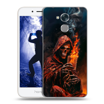 Силиконовый противоударный чехол на Huawei Honor 6A с принтом Скелет и карты